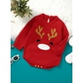 thumbnail image 3 of KelaJuan Baby Christmas Romper Long Sleeve Crew Neck Deer Print Knit Bodysuit Newborn Playsuit, 3 of 8