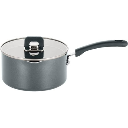 

NutriChef 3.1 Quart Saucepan Pot W/ Lid-Non-Stick Stylish Kitchen Cookware W/ Foldable Knob (Gray)