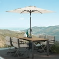 thumbnail image 5 of 7.5 ft Patio Umbrella with Patio Market Umbrella Base, Outdoor Table Umbrella with Water/Sand Self-Filled Base, Push Button Tilt/Crank, 6 Ribs, Cream White, 5 of 13