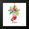 thumbnail image 2 of Zaman, Farida 15x15 Black Modern Framed Museum Art Print Titled - Holiday Stocking, 2 of 5