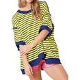 thumbnail image 5 of Short Sleeved Summer Women Striped Printing Casual Loose T-shirt Tops, 5 of 5