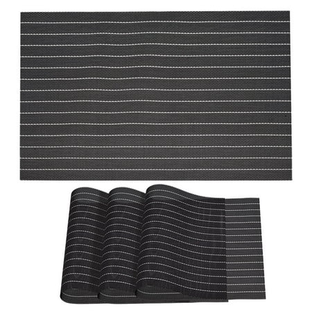 

Uxcell Place Mats 450x300mm Table Mats Pack of 4 PVC Washable Woven Placemat Black