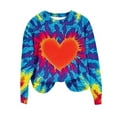 thumbnail image 2 of PNTUTB Valentines Fashion Sweatshirt for Women Oversized Love Heart Print Pullover Crew Neck Long Sleeve Sweatshirts, 2 of 6