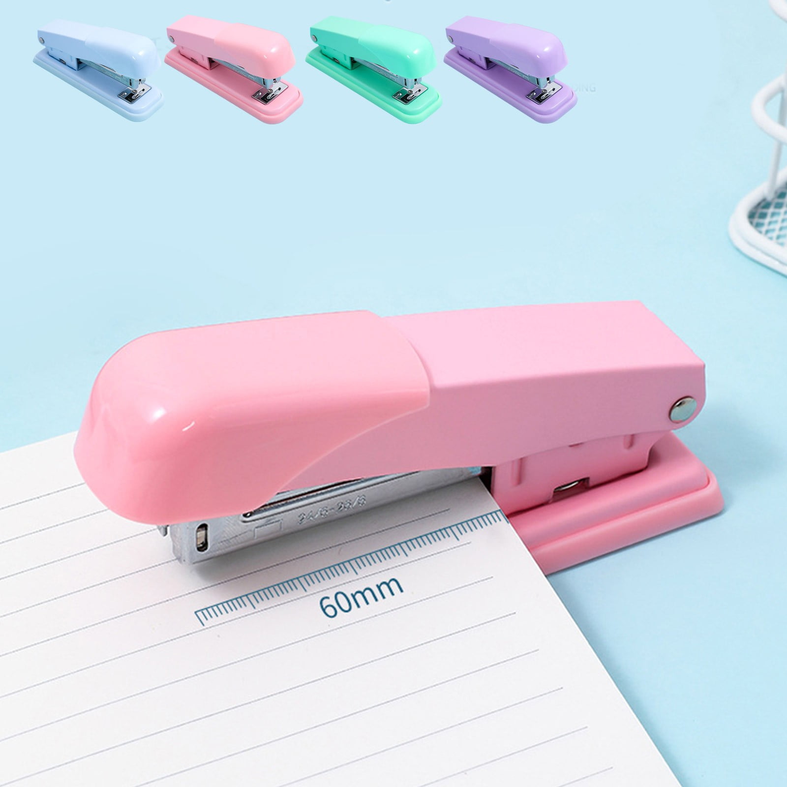 Sentmoon Staplers for Desk Macaron Color Stapler Multi Functional Stapler For Easy Binding Comfortable Grip Suitable For Office Use Student Stapler for Stapler with Staples Included