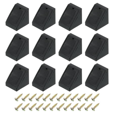 

20 Pcs 90 Degree Plastic Corner Braces 20x18x20mm Shelf Right Angle Brackets with Screws Black