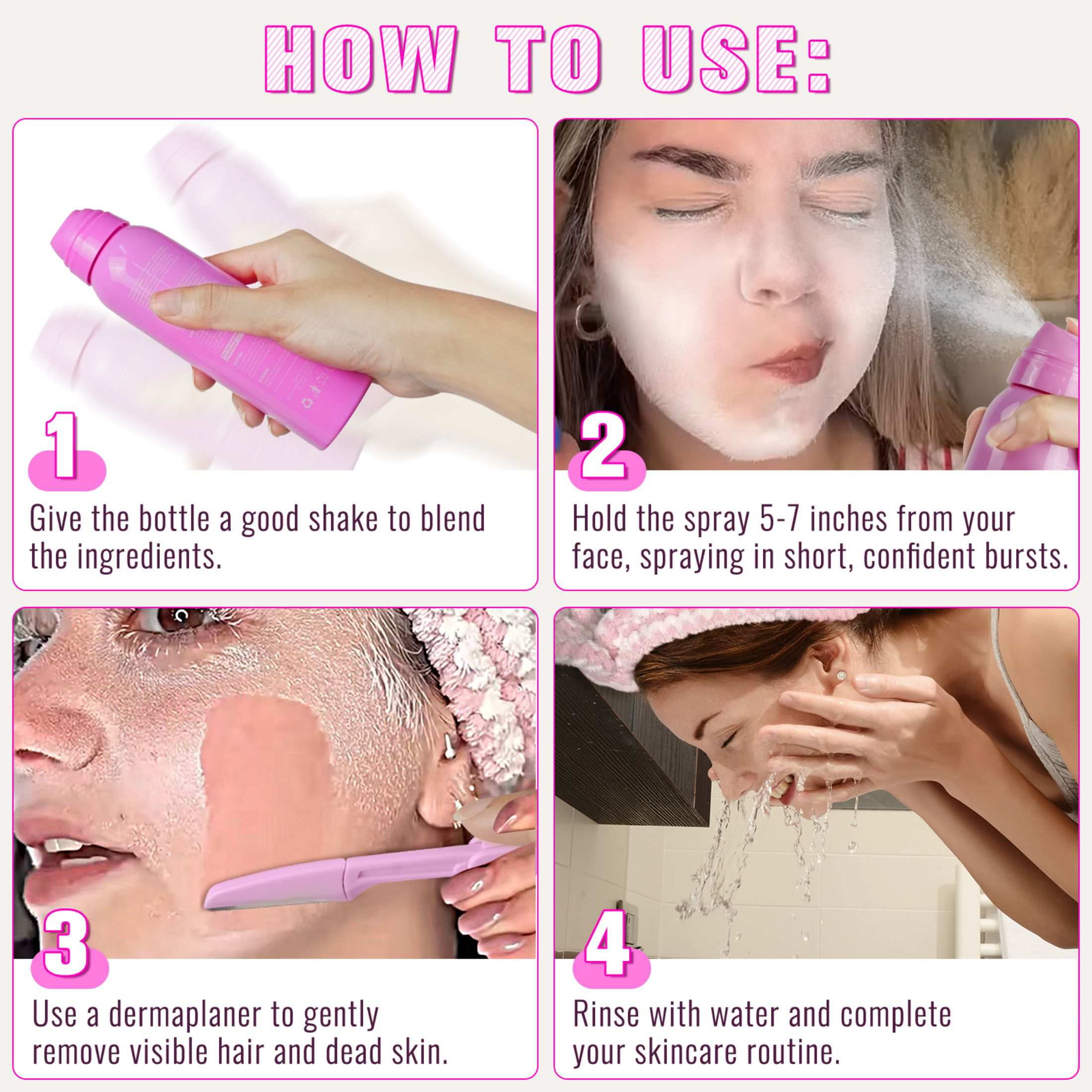 Yecuce 3-Pack Hair Identifier Spray for Face Shaving, for All Types of Skin & Hair,Moisturizing And Skin Care Set