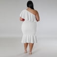 thumbnail image 6 of AURA Women Plus Size Sleeveless Midi Dress Casual Slim Fit Summer Ruffle Hem Dress, 6 of 7