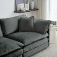 thumbnail image 3 of Modern Gray Chenille Fabric Single Sofa 85cm with Solid Wood Frame, 3 of 10