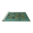 thumbnail image 2 of Ahgly Company Machine Washable Indoor Round Oriental Turquoise Blue Industrial Area Rugs, 6' Round, 2 of 4