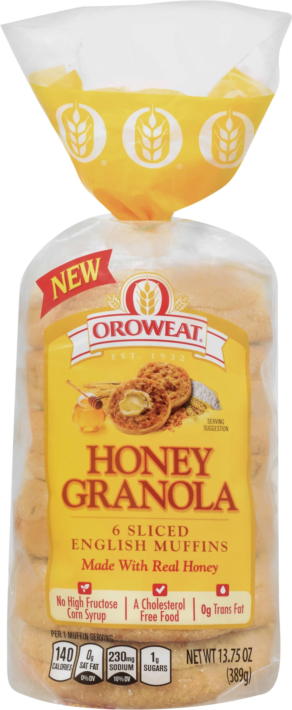 Oroweat Honey Granola English Muffin 6pack 13.75