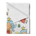 thumbnail image 2 of Fairy Soft Flannel Fleece Blanket, Cartoon Princess Pattern with Magic Wand Dragon Dress Unicorn and Crown Little Child, Cozy Plush for Indoor and Outdoor Use, 70" x 90", Multicolor, by Ambesonne, 2 of 5
