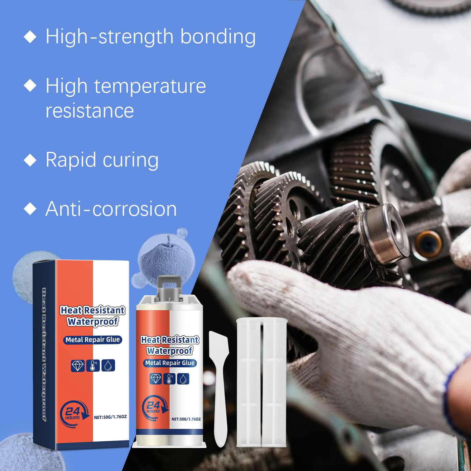 Metal Mending Glue Casting Glue Mending Agent Stainless Steel Copper Aluminum Ab Glue Metal Glue 7946