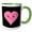 Green/White, variant on 3drose, Cute Smiling Pink Heart - Kawaii Love Theme Smiling Face - Romantic Sweet Anime Style Cartoon - Blac, 11oz Two-tone Green Mug