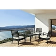 thumbnail image 5 of Luxury Commercial Living 36" Black Patio Solid Rectangular Patio Resin Coffee Table, 5 of 8