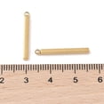 thumbnail image 3 of 50 pc Ion Plating(IP) 304 Stainless Steel Pendants Cuboid/Bar Charm Real 18K golden Plated 22.5x2.5x2mm Hole: 1.4mm, 3 of 3
