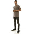 thumbnail image 2 of JC DISTRO Men's Hipster Cotton Elong Drop-Cut Scallop-Tail Short Sleeve Crewneck T-Shirts (upto 3XL) WARMGREY XLarge, 2 of 4