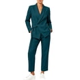 thumbnail image 4 of Cagogo Women Plus Size 2 Piece Outfit Long Sleeve Blazer Tops Wide Leg Pants Set Casual Business Lounge Suits Tracksuits Travel Work Clothes, Green 4XL, 4 of 8