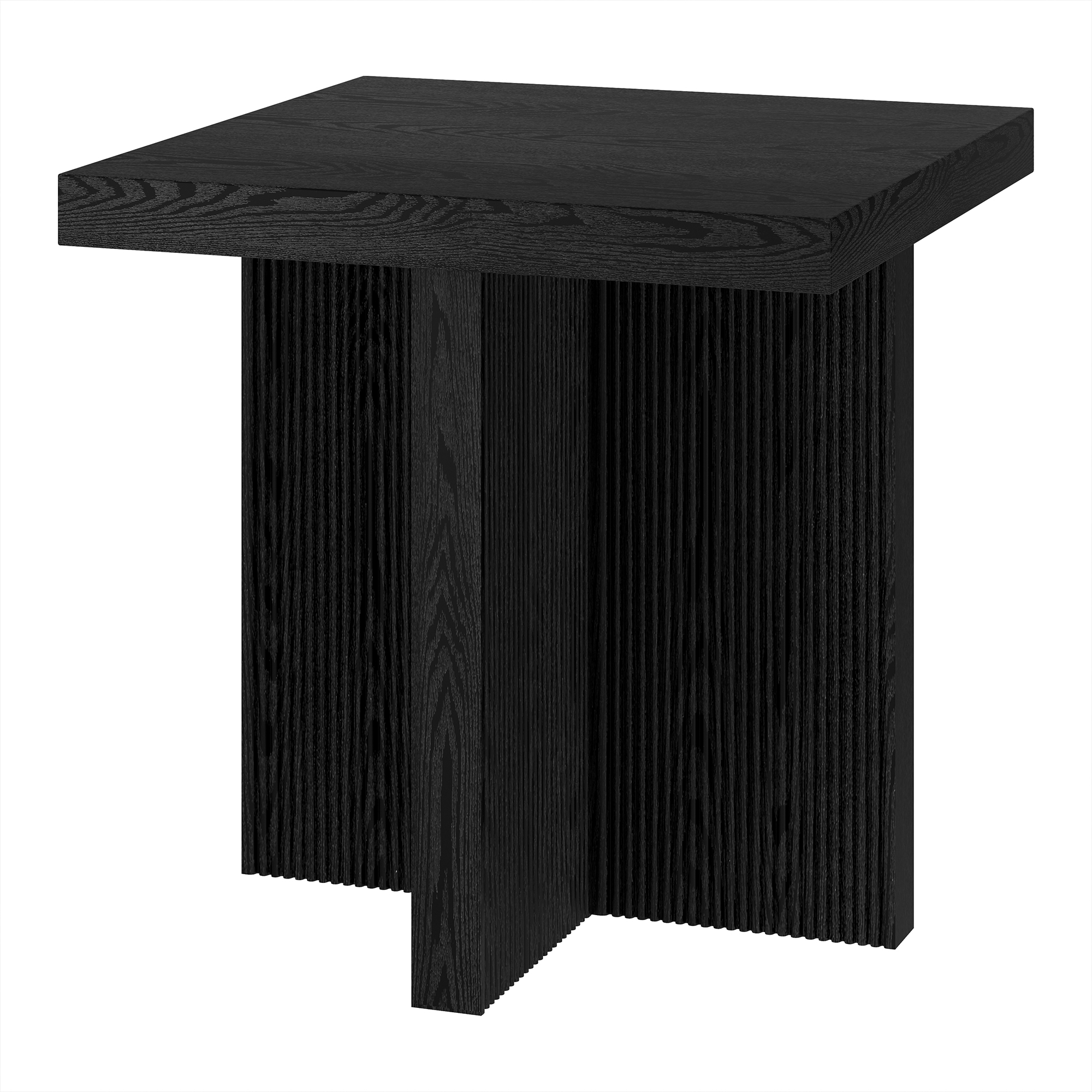 Boden 22" Wide Square Side Table in Black Grain