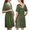 Army Green, variant on Oudiya Short Sleeve Maternity Nursing Dress Nightgown with Button Labor and Delivery Gown for Hospital S-XXL
