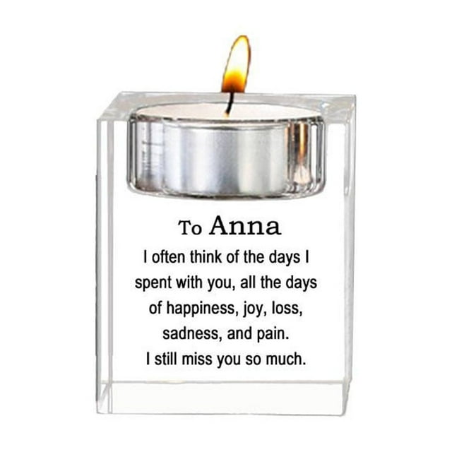 Crystal Candle Holder with Picture Personalized 3D Engraved Crystal Candlestick⌒ F3N9