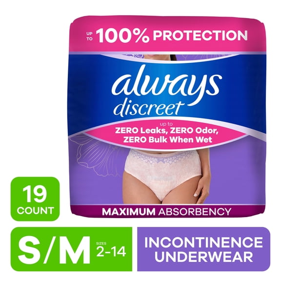 Always Discreet - Adult Diapers for Women Size S/M, 19 Count​