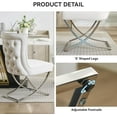thumbnail image 5 of 2PCS Luxury Velvet Dining Chairs, Tufted Upholstered Armless Accent Chairs with Silver Metal X-Legs, Modern Glam Dining Chair Kitchen Chairs, Beige, 5 of 8