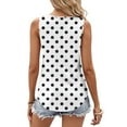 thumbnail image 3 of Annhoo Sleeveless Tops for Women Crew Neck Polka Dot Keyhole Tank Tunics Casual Comfy Beach Going out Blouses, 3 of 6