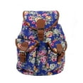 thumbnail image 1 of Vintage Women Canvas Travel Satchel Shoulder Bag Backpack Rucksack - Floral Blue, 1 of 4