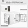 thumbnail image 4 of PawHut Dog Crate Furniture Wire Indoor Pet Kennel Cage, End Table with Double Doors, Locks for Small and Medium Dog House, White, 4 of 9