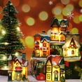 thumbnail image 3 of KEINXS Light Up Christmas Village House Glowing Snowy Collectible Buildings Miniature  Tabletop Ornament  Holiday Decor for Window Fireplace, 3 of 6