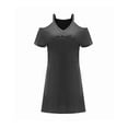 thumbnail image 1 of Vestido con Hombros Descubiertos para Mujer, Minivestido de Manga Corta a La Moda para Ir de Compras XL, 1 of 7