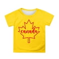 thumbnail image 1 of XDZJLR Tee-Shirt Fille Manches Courtes Été Col Rond Coupe Décontractée Basique Jaune 3-4 Ans, 1 of 4