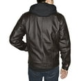 thumbnail image 2 of Victory Outfitters Men's Zip Out Removable Hood Genuine Leather Jacket - Brown - LT, 2 of 4