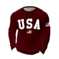 thumbnail image 4 of Mens Waffle Shirt Long Sleeve USA 250th Anniversary American Flag Print Casual Tee Top Independence Day L, 4 of 4