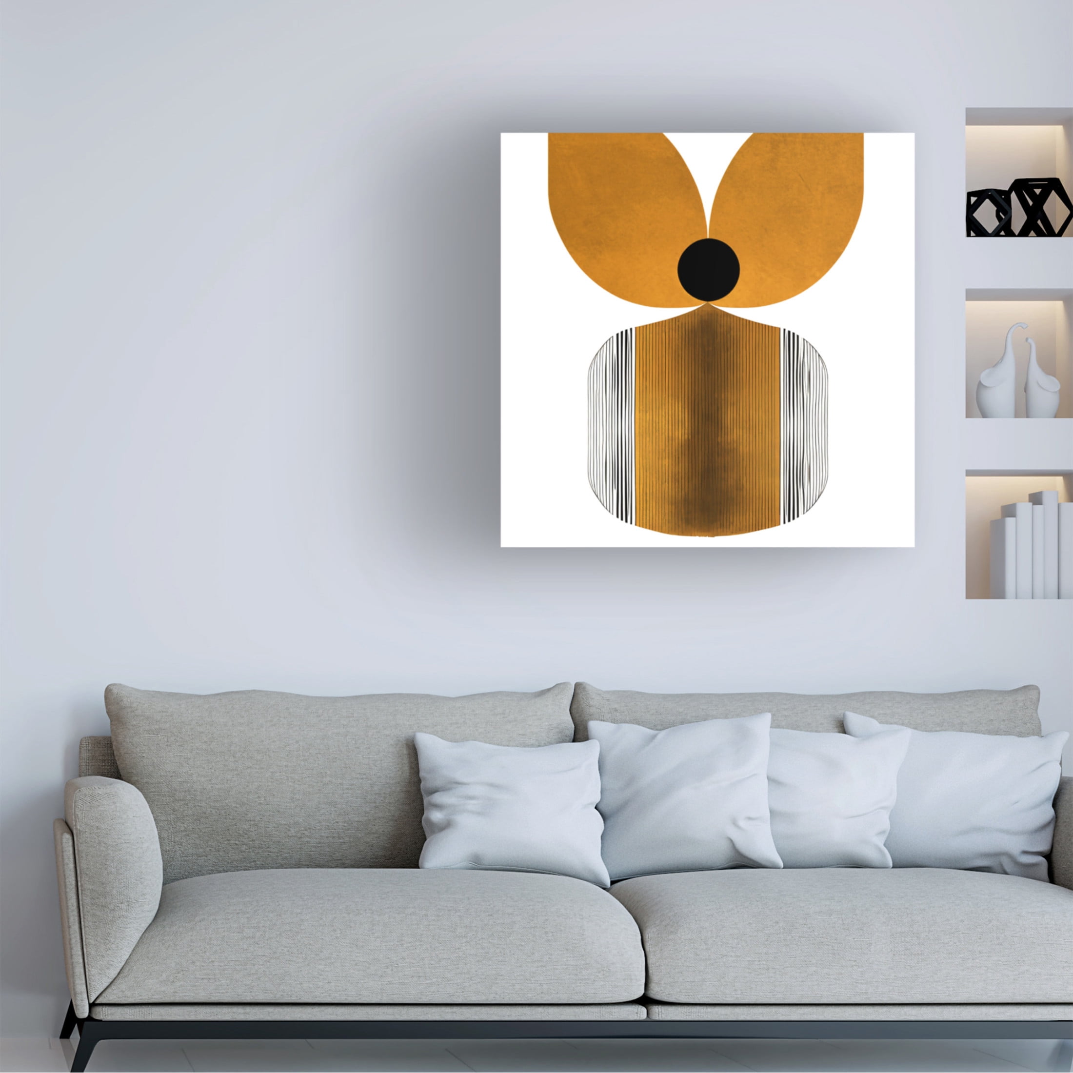 Canvas Wall Art - Ray Heere 'Mid Century Abstract Painting 12' Wall Art for Living Room, Bedroom, or Office Décor by Trademark Fine Art - 18 x 18 Inches