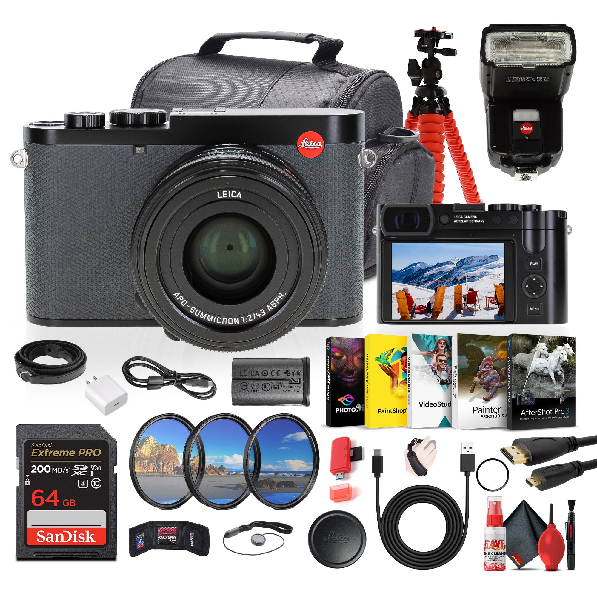 Leica Q3 43 Compact Portable Powerful Digital Camera + Leica SF 60