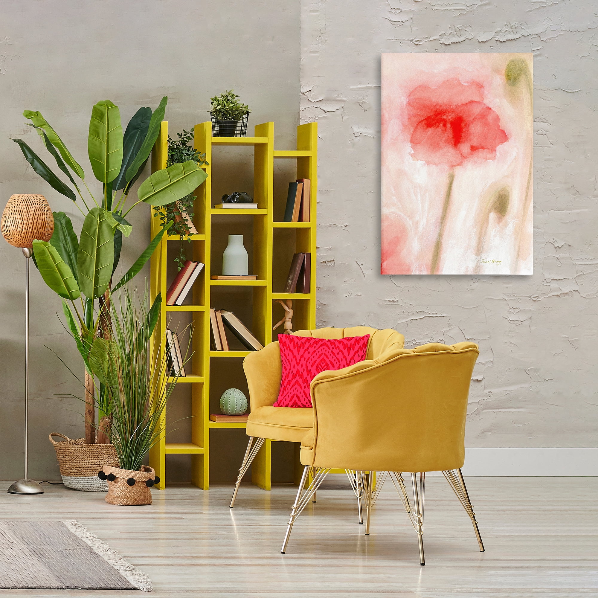 Stupell Industries Abstract Budding Flower Botanical & Floral Painting Gallery Wrapped Canvas Art Print Wall Art, 24 x 36