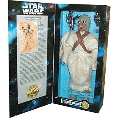 Tusken Raider Star kenner year 1996 star wars 12 inch tall fully poseable figure with authentically styled outfit and accessories - tusken raider with blaster rifle, bandolier and binocular ()