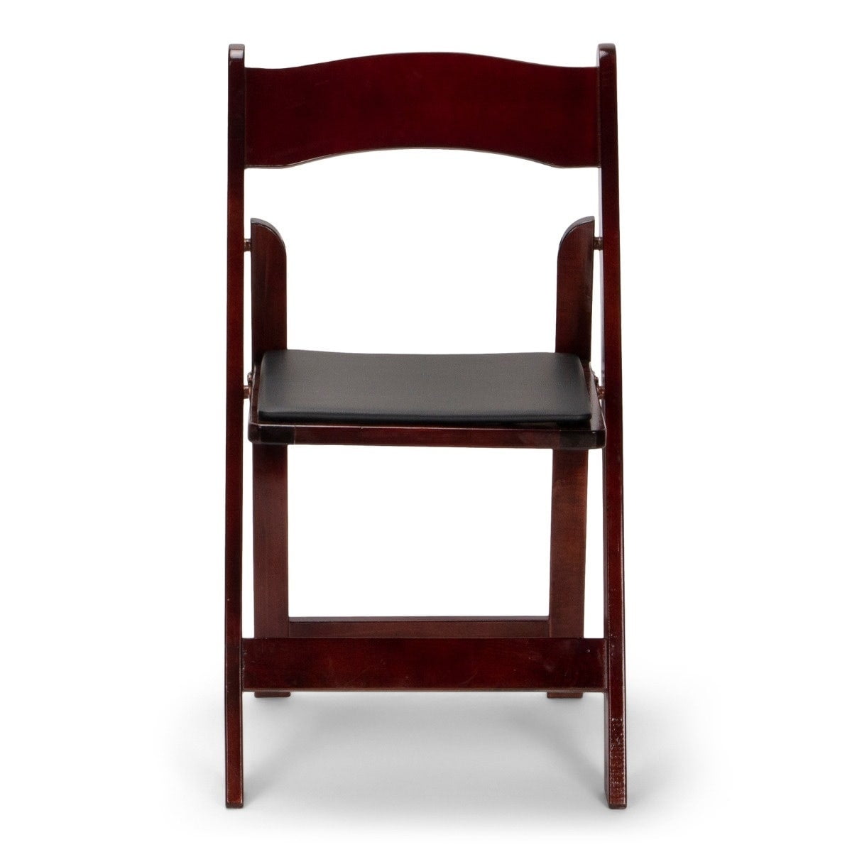 Titan Series Wood Folding Chair - Mahogany with Black Pad - 4 Pack