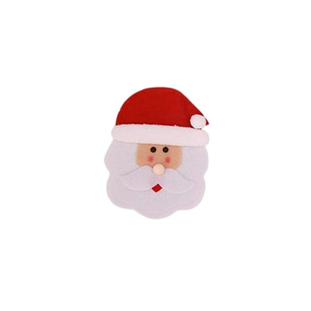 Soporte para cubiertos de Navidad, nuevo Papá Noel, muñeco de nieve, alce, múltiples estilos, tenedor, cuchara, bolsas, regalo, cubiertos, Kits de decoración para fiestas cara redonda/Papá Noel Naiovety HA070140-01B