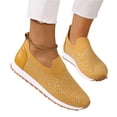 thumbnail image 2 of Commforr Chaussures de Course pour Femmes, Espadrilles en Maille à Strass pour Femmes, Respirantes, Légères, à Enfiler, Chaussures de Sport avec Semelle Coussinée pour la Marche, la Course, Décontractées et pour les Fêtes, Jaune Terreux, 6, 2 of 6