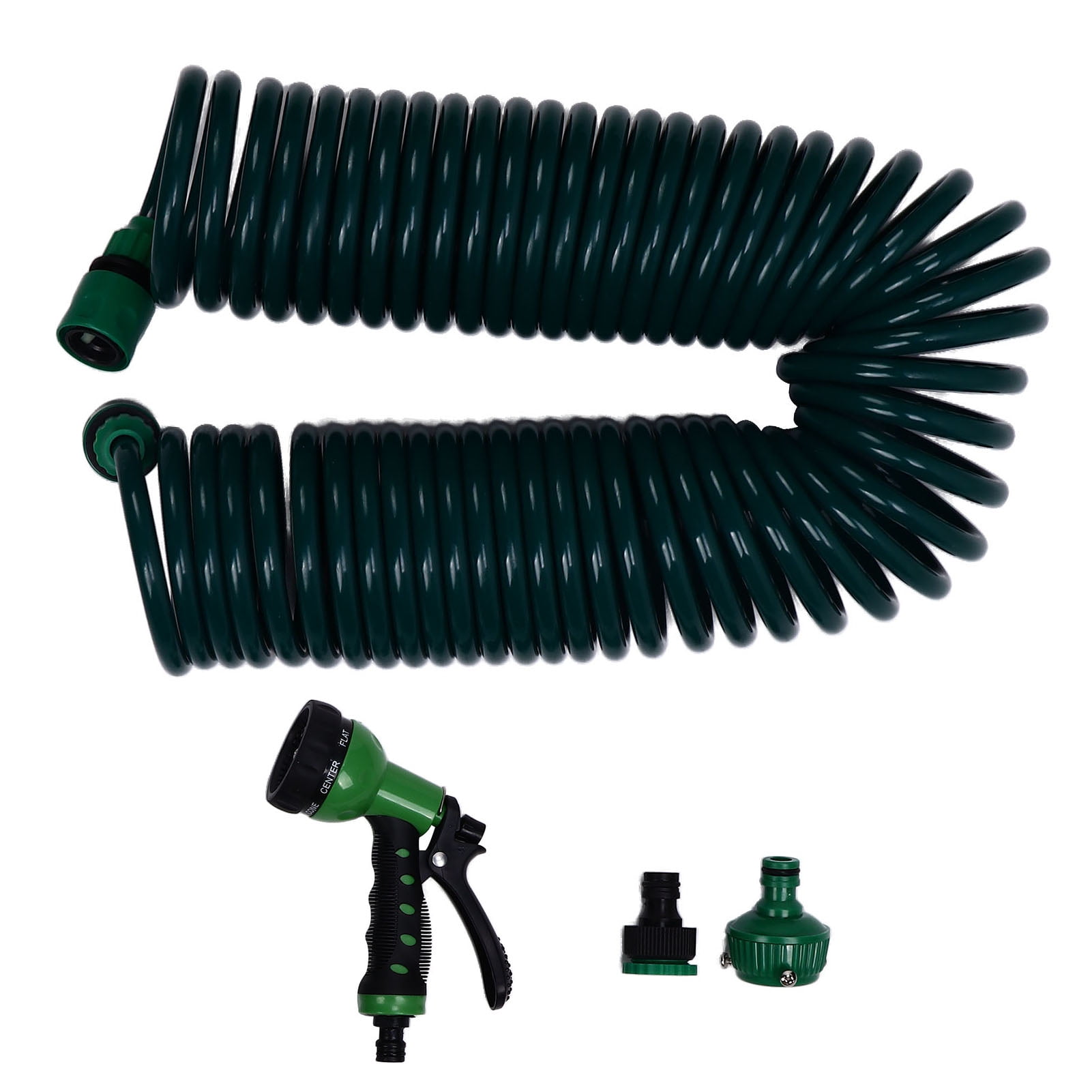 Coil Garden Water Hose, Multipurpose EVA  Easy Connection 7 Modes  15m/49.2ft Car Wash Spring Hose    for Watering Plants