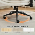 thumbnail image 7 of DOMICARE Criss Cross Chair with Flip-Up Arms, Wide Cross-Legged Office Chair with Wheels, Swivel Vanity Desk Chair, White Boucle, 7 of 7