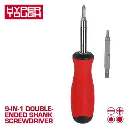 Hyper Tough 9-in-1 Screwdriver with Dual Material Tri-Oval Comfort Grips