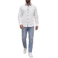 thumbnail image 2 of INSPIRE CHIC  Men's Dress Shirt Contrast Collar Long Sleeve Button Down Shirt  M White, 2 of 6