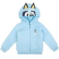 thumbnail image 1 of Sudadera con capucha Bluey Cozy Sherpa con cremallera para cosplay para niños pequeños 3T, azul, 1 of 8