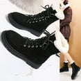 thumbnail image 4 of Bnwani Low Heel Boots for Women Toe Thick Mid-Calf Fleece Warm Snow Boot Black Size 4.5, 4 of 6