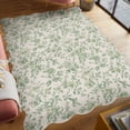 thumbnail image 2 of Mainstays Green Floral Faux Fur Scalloped Indoor Area Rug, 7 ft x 10 ft, 2 of 8