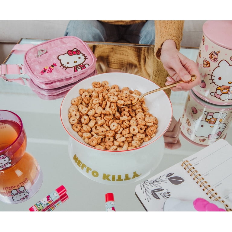 Sanrio Hello Kitty Rainbow 9-Inch Ceramic Dinner Bowl, Dishwasher