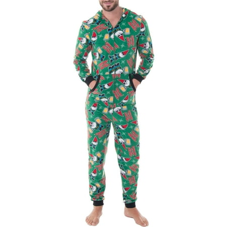 Fruit of the Loom Men's Christmas Fleece Sleep Onesie - Walmart.com